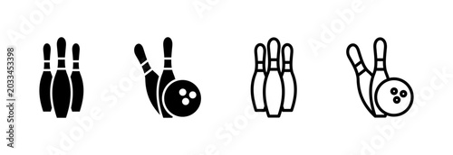 Schilderij op canvas Bowling icon symbol for apps and websites
