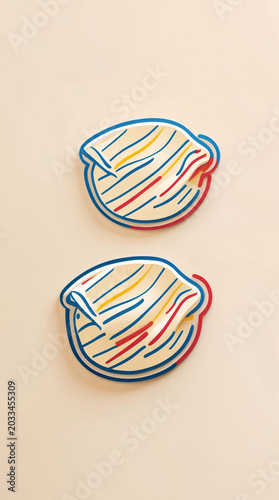 Soft line art dumpling expressive cartoon icon design art illustration vector