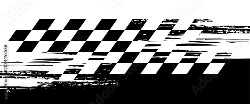 Cuadro en lienzo Rectangle frame with checkered print on borders