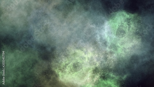 Bild auf Leinwand Dark green and white abstract smoke with bright glowing center