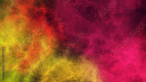Tablou pe pânză Dramatic red, magenta, and yellow nebula with fiery swirls and intense glowing clouds