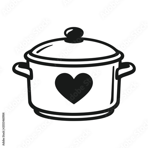 Fotografija Cooking Pot with Heart Icon