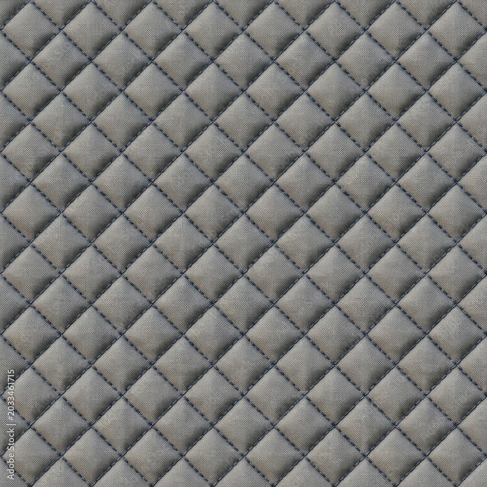 Fototapeta premium Elegant Quilted Diamond Pattern in Shades of Gray, Textured Background.