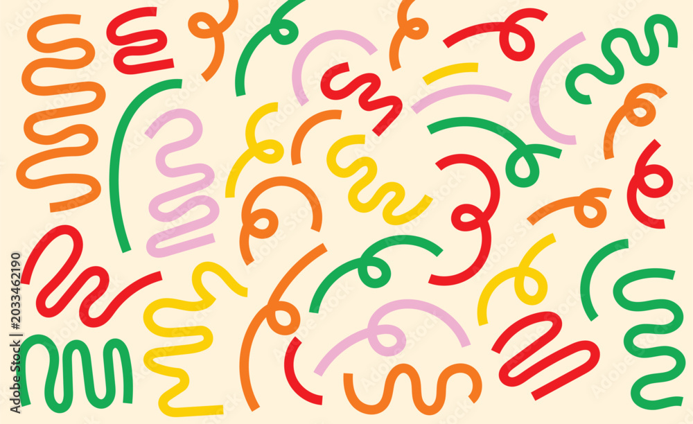 Obraz premium Design background line swirl stroke pop colorful unique abstract