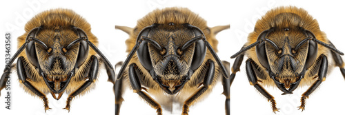 Slika na platnu Queen bee extreme close-up head, Apis mellifera, Apidae family, honeybee reprodu