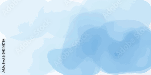 Bilde på lerret Gentle blue watercolor wash with soft circles and blended edges background water