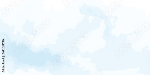 Foto Delicate blue watercolor wash on white background with watercolor background cre