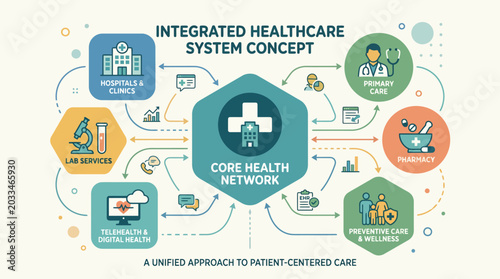 Integrated Healthcare System Network Concept.