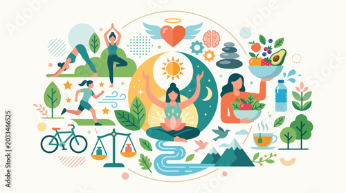 Canvastavla Woman doing yoga in nature peacefully.