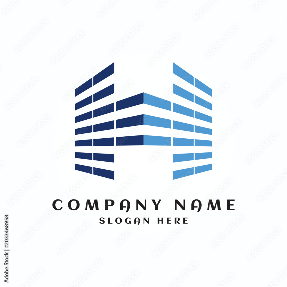 Fototapeta premium Creative H house building logo symbol concept. Real Estate Apartment Home Monogram luxury elegant logo web design
