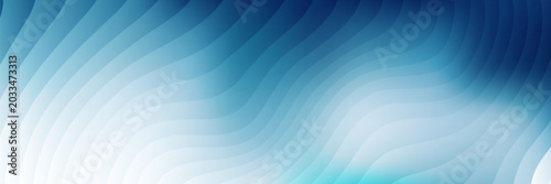 Abstract blue wavy lines background with bright gradient layer pattern banner. Vector illustration