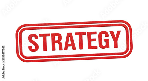 Red strategy rubber stamp seal