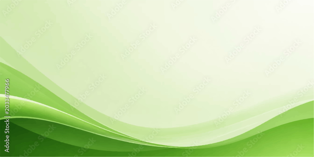 Fototapeta premium Abstract Green Wave Background with Flowing Curves and Bright Nature Light Design