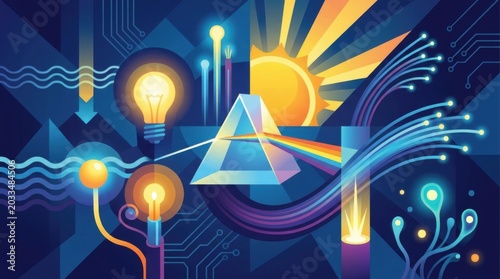 Vibrant Abstract Daylight Illustration with Light and Color Spectrum