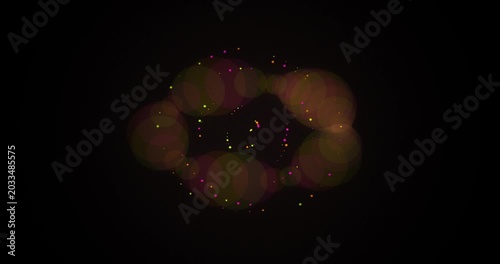 Glowing Cosmic Aurora Flow with Vibrant Particles in Dark Space Motion