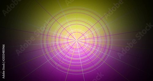 Abstract Radiating Light Waves with Vibrant Neon Glow in Dark Space Motion Background