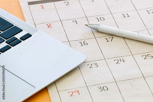 Schedule management and task planning with monthly calendar