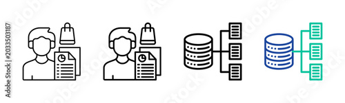 Bild auf Leinwand Data Mapping Icon Collection Different Style Outline