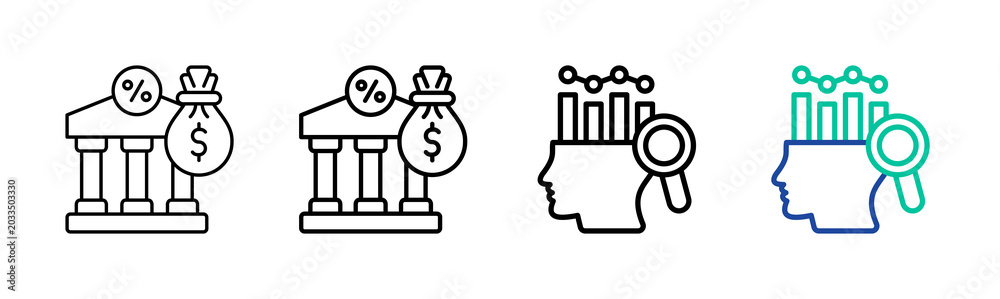 Foto Analytical Thinking Icon Collection Different Style Outline