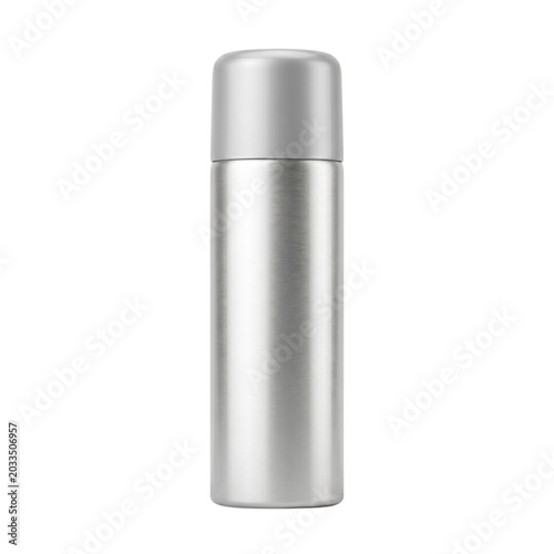 Fotografie Blank silver metallic aerosol spray can with cap mockup
