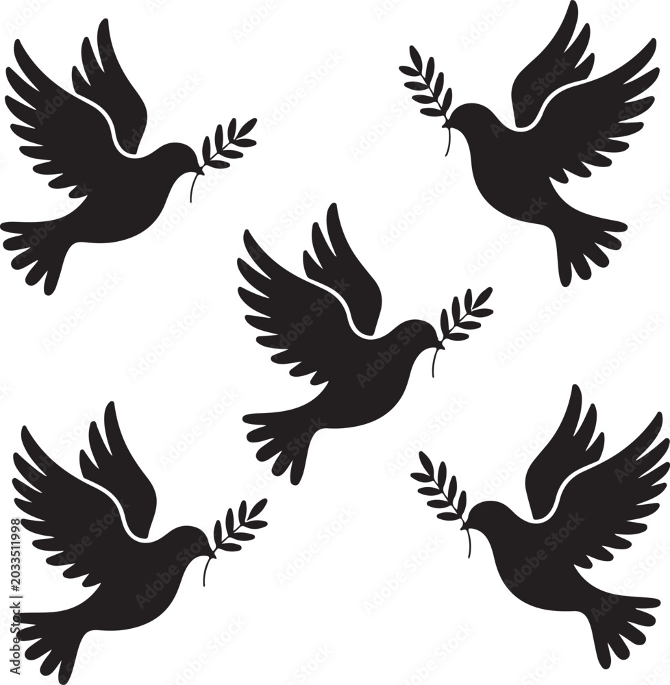 Fototapeta premium Dove silhouettes