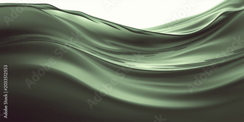 Bilde på lerret An abstract blue and green background with flowing lines creates a smooth wave p