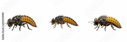 Schilderij op canvas Warble fly larva, Hypoderma bovis, subcutaneous cattle grub specimen, Oestridae