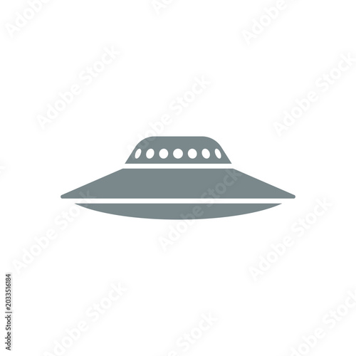 Quadro em tela Gray UFO Spaceship Flying Object.