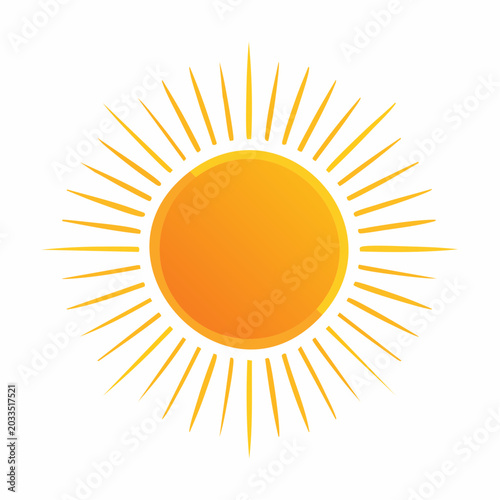 Stylized Sun Icon with Radiant Rays