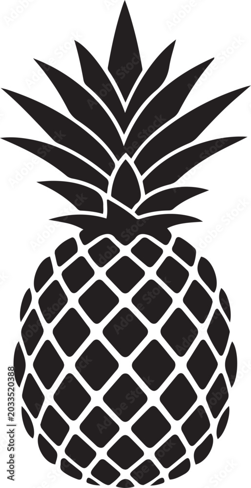 Obraz premium Pineapple silhouette graphic