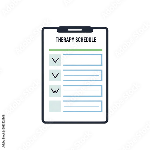 Therapy schedule on a tablet.