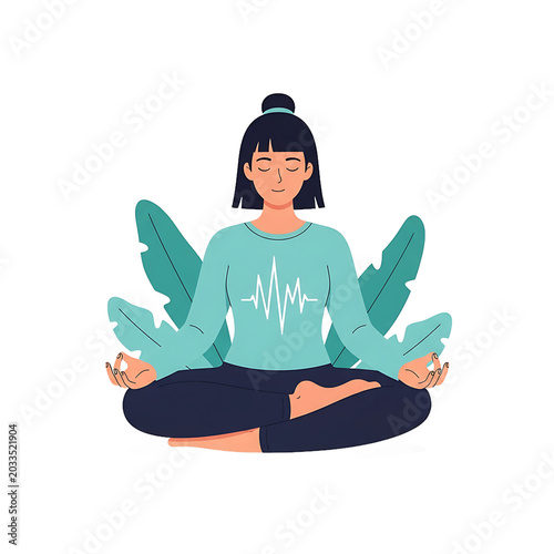 Woman Sitting in Meditation Posture.