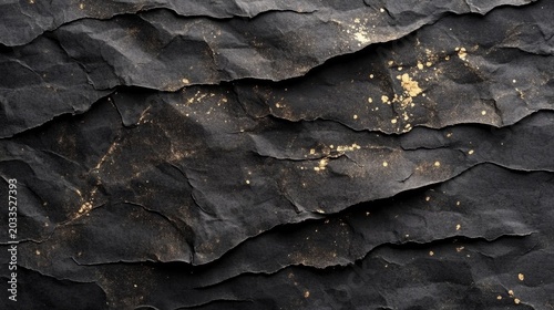 Handcrafted paper texture with subtle gold and black speckles generative ai