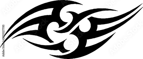 Sharp Tribal Tattoo Design with Swirling Curves