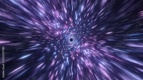 Abstract Cosmic Black Hole Wormhole Space Travel Hyperspace Tunnel.