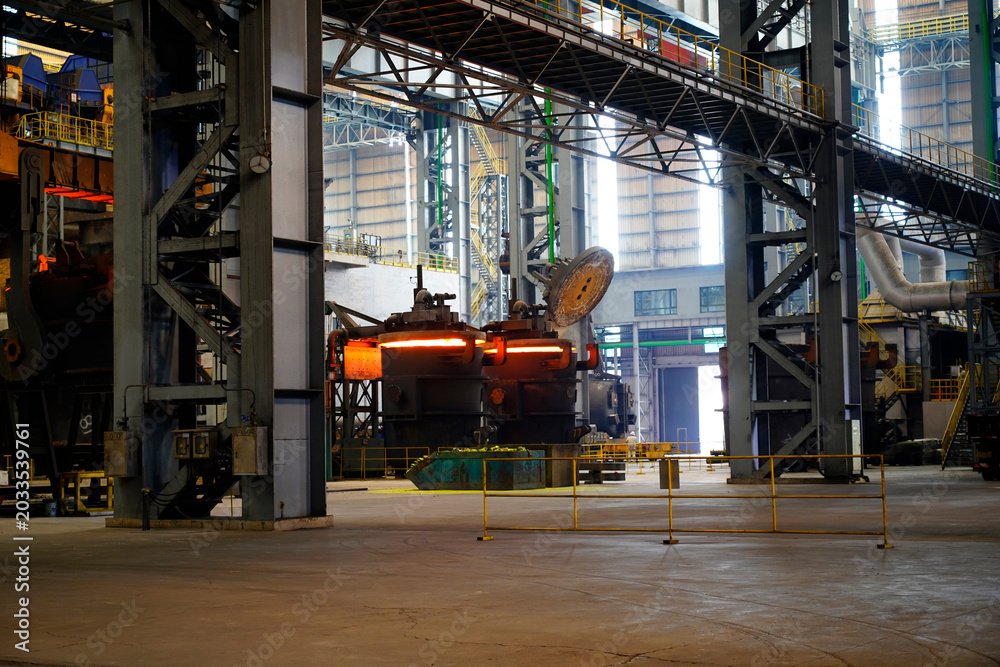 Naklejka premium High temperature forging site in iron and steel plant