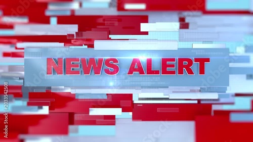 3D News Alert Opener, News Alert Breaking News Intro with Red and Blue Background Ideal for Your News Channel and News Broadcasting