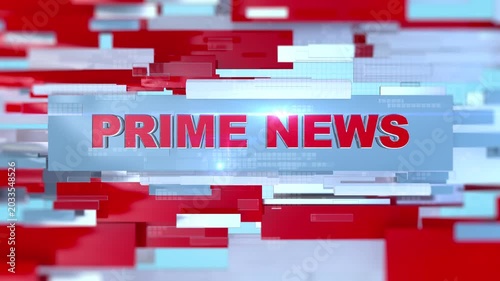 3D Prime News Opener, Prime News Breaking News Intro with Red and Blue Abstract Background for International News Channel