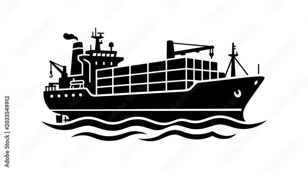 Fototapeta premium Large cargo ship on the water.