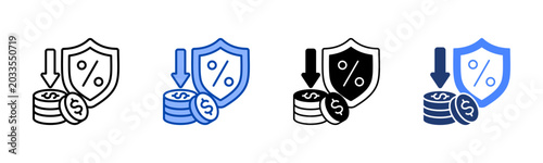 Tableau sur toile Inflation Control  Icon with Style Variations