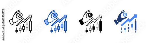 Foto Market Rebound  Icon with Style Variations