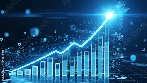 Financial Growth Chart Animation | Business Success & Stock Market Rising Trend Video
