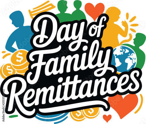 Obraz na płótnie DAY OF FAMILY REMITTANCES vector illustration isolated on white background
