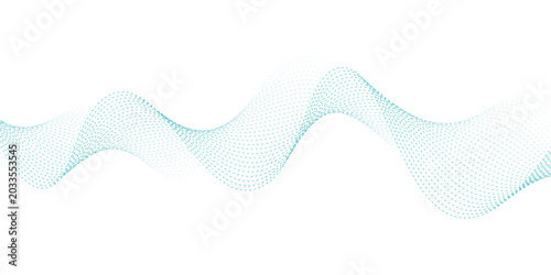 Fotografía Blue dotted wave line pattern