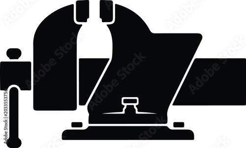 Bild auf Leinwand Silhouette vector of a bench vise tool for workshop design