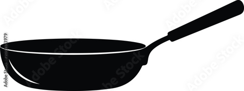 Silhouette vector of a frying pan on white background design