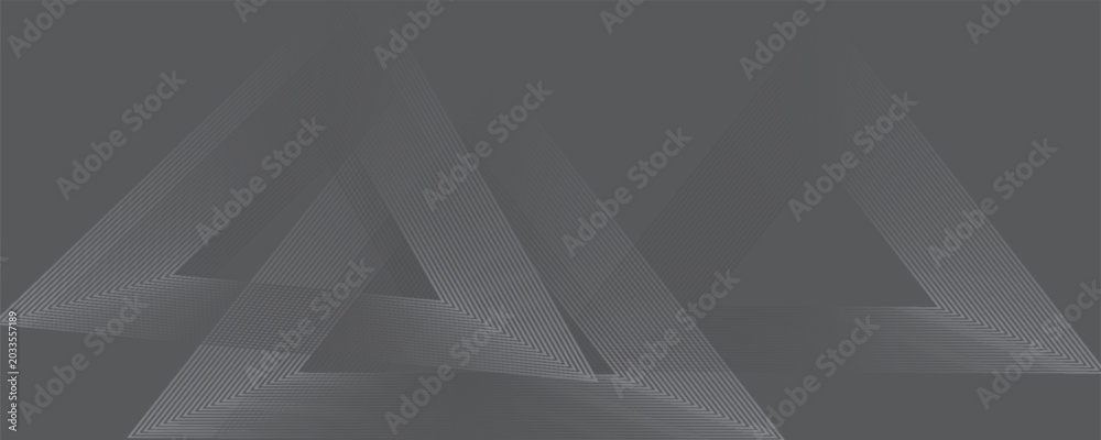 Obraz premium Abstract Grey Geometric Background with Overlapping Linear Triangle Patterns
