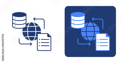 Bild auf Leinwand Data Exchange icon, with contrast background.