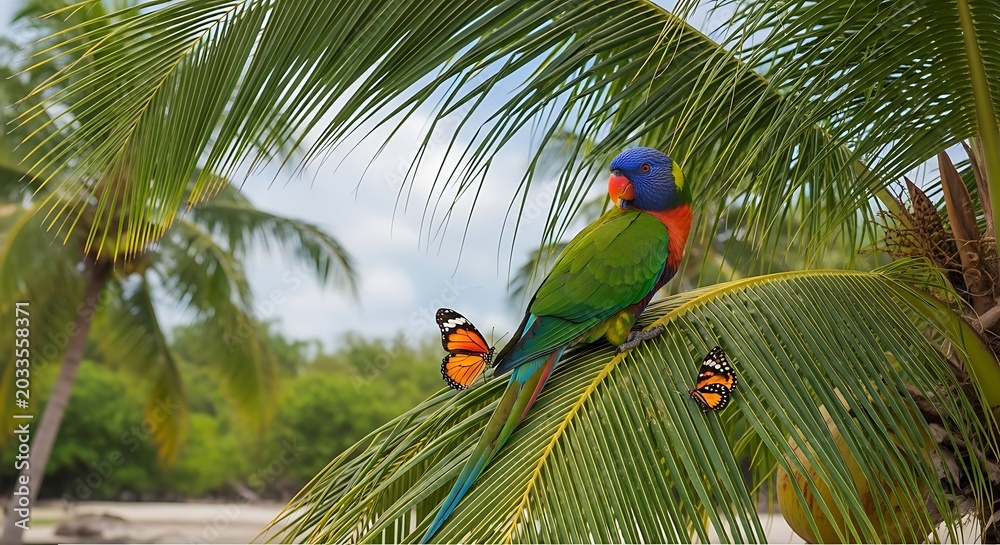 Obraz premium colorful parrot in the jungle