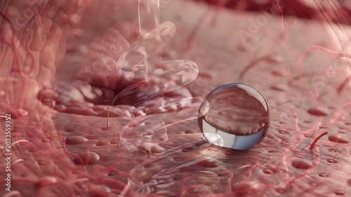  Human Sweat Gland Thermoregulation Sweat Production Skin Pore Medical Anatomy Dermatology 3D Stock Video